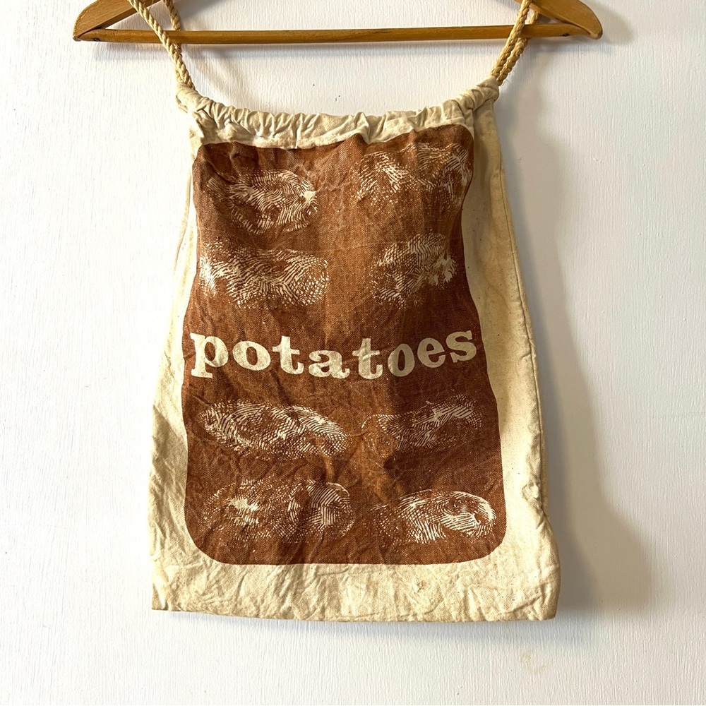 Vintage Tote Bag 60s 70s Hippie Funny Potato Sack San Francisco Novelty Rare